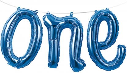 Folija balons-uzraksts "ONE" , zils