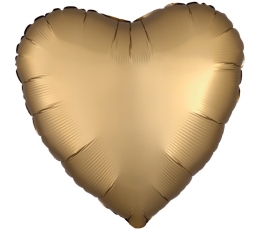Folija balons "Zelta sirds", matēts (43 cm)