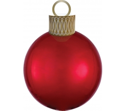 Folija balons "Ziemassvētku eglītes rotājums", sarkans (38cm x 50cm)