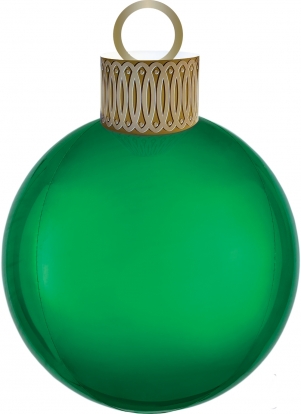 Folija balons "Ziemassvētku eglītes rotājums", žaļš (38cm x 50cm)