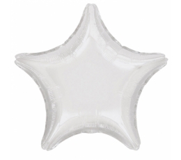 Folija balons "Zvaigzne", balta (45 cm)