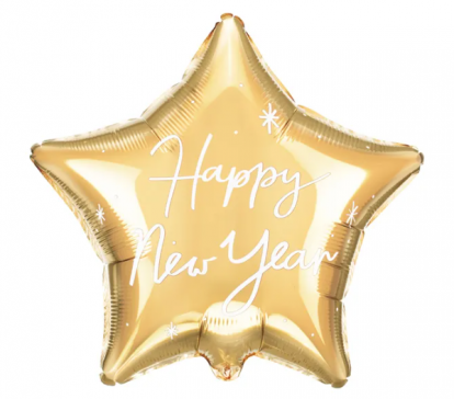 Folija balons-zvaigznīte "Happy New Year" (47x50 cm)