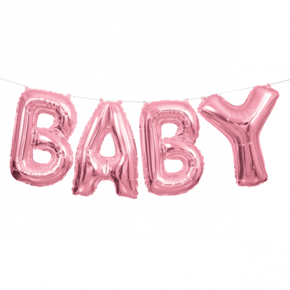 Folija balonu komplekts "Baby", rozā