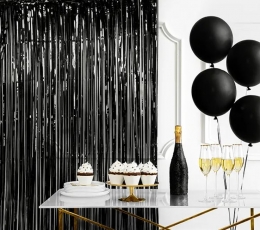 Folijas aizkars-lietutiņš, melns (90x250 cm) 1