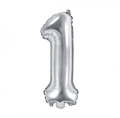 Folijas balona "1", sudrabs (35 cm)