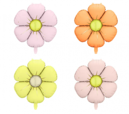 Folijas baloni dekorēšanai "Margrietiņas" (4 gab./45 cm)