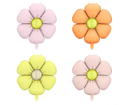 Folijas baloni dekorēšanai "Margrietiņas" (4 gab./45 cm)