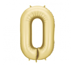 Folijas balons "0", zelta (86 cm), matēts