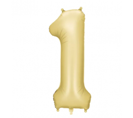 Folijas balons "1", zelta (86 cm), matēts