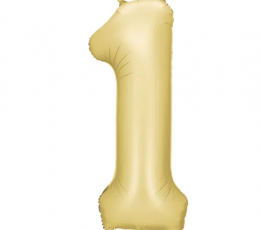 Folijas balons "1", zelta (86 cm), matēts