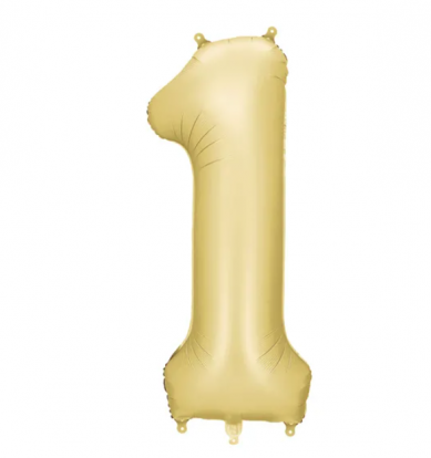 Folijas balons "1", zelta (86 cm), matēts