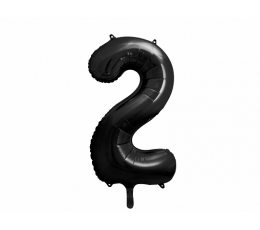 Folijas balons "2", melns (86cm)