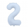 Folijas balons "2", pasteļzils (85 cm)