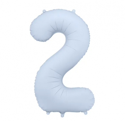 Folijas balons "2", pasteļzils (85 cm)