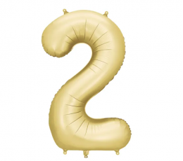 Folijas balons "2", zelta (86 cm), matēts