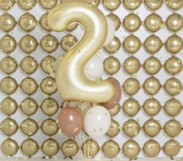 Folijas balons "2", zelta (86 cm), matēts 1
