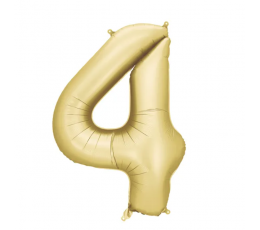 Folijas balons "4", zelta (86 cm), matēts