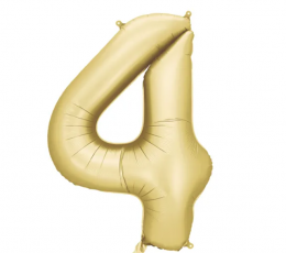 Folijas balons "4", zelta (86 cm), matēts