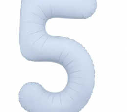 Folijas balons "5", pasteļzils (85 cm)