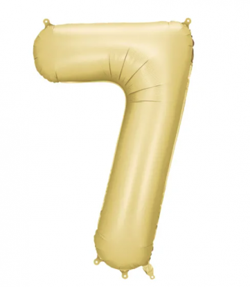 Folijas balons "7", zelta (86 cm), matēts 