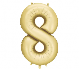 Folijas balons "8", zelta (86 cm), matēts 