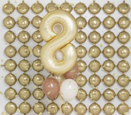 Folijas balons "8", zelta (86 cm), matēts  1