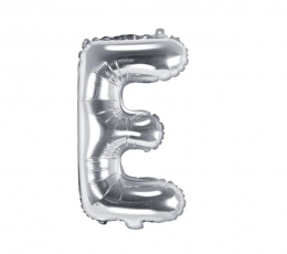 Folijas balons burts "E", sudraba, 35 cm