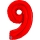 Folijas balons - cipars "9", sarkans (66 cm)