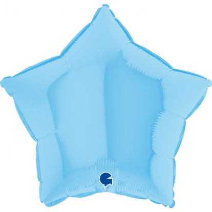 Folija balons "Gaiši zila zvaigzne", matēta (46 cm)