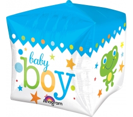 Folija balons-kubs "Baby boy", zils (38 cm)