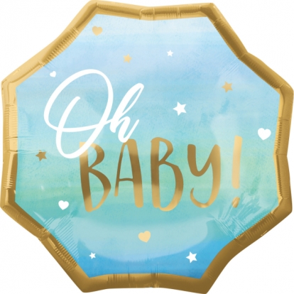 Folija balons "Oh Baby", zils (55x55 cm)