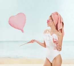 Folijas balons "Rozā sirds", matēta (45 cm) 1