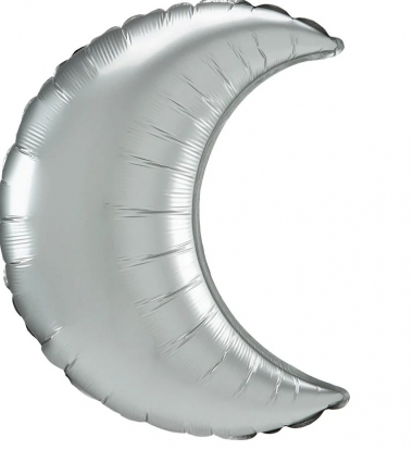 Folijas balons "Sudraba mēness", matēts (43 cm)