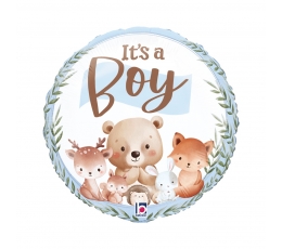 Folijas balons "It's a boy - Meža dzīvnieki" (46 cm)
