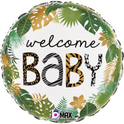 Folija balons "Welcome Baby jungle" (43 cm)