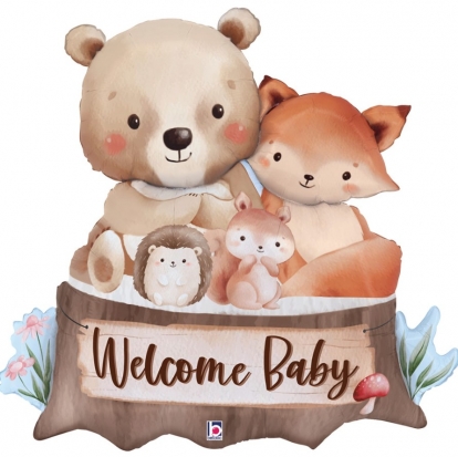 Folijas balons "Welcome forest baby" (86 cm)