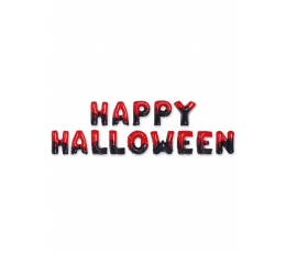 Folijas balonu komplekts "Happy Halloween", sarkans melns (40 cm)