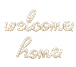 Folijas balonu komplekts "Welcome home" (250x55 cm), krēmkrāsas