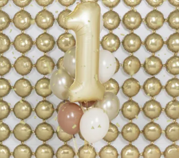 Folijas balons "1", zelta (86 cm), matēts 1