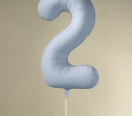 Folijas balons "2", pasteļzils (85 cm) 1