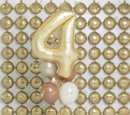 Folijas balons "4", zelta (86 cm), matēts 1