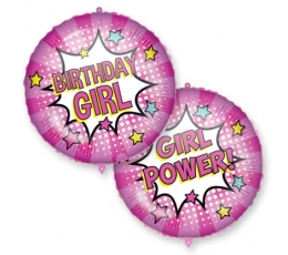 Folija balons "Girl Power" ar atsvaru (46 cm)