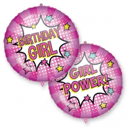 Folija balons "Girl Power" ar atsvaru (46 cm)