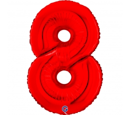 Folijas balons - cipars "8", sarkans (66 cm)