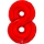 Folijas balons - cipars "8", sarkans (66 cm)