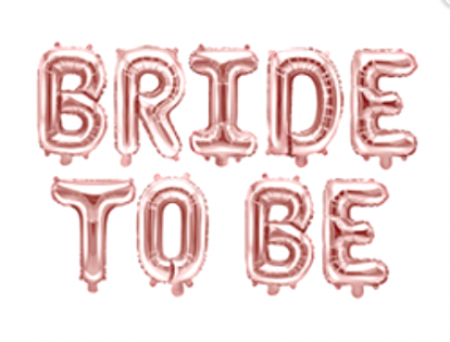 Folija balonu komplekts "Bride to be", rozā zelta krāsā (35 cm)