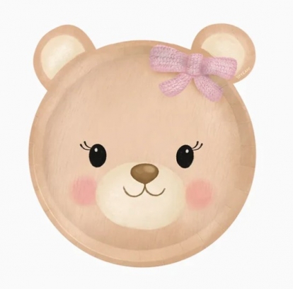 Formas šķīvis "Rozā lācītis" (6 gab./20x22 cm)