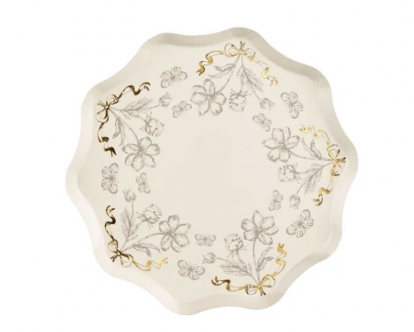 Formas šķīvīši "Ziedi ar lentītēm" (6 gab./20 cm)