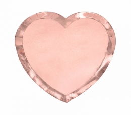 Formas šķīvji "Sirds", rozā zelta krāsā (21x19 cm)