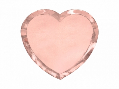 Formas šķīvji "Sirds", rozā zelta krāsā (21x19 cm)